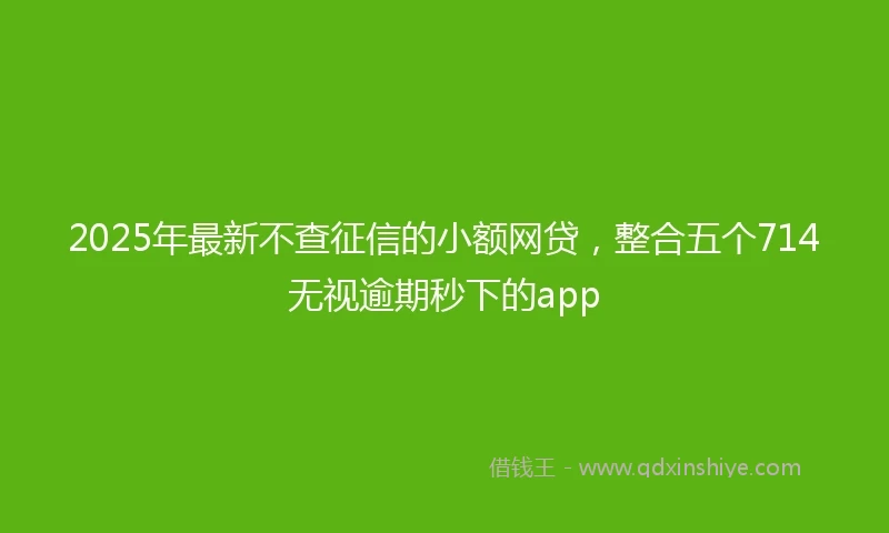 2025年最新不查征信的小额网贷，整合五个714无视逾期秒下的app