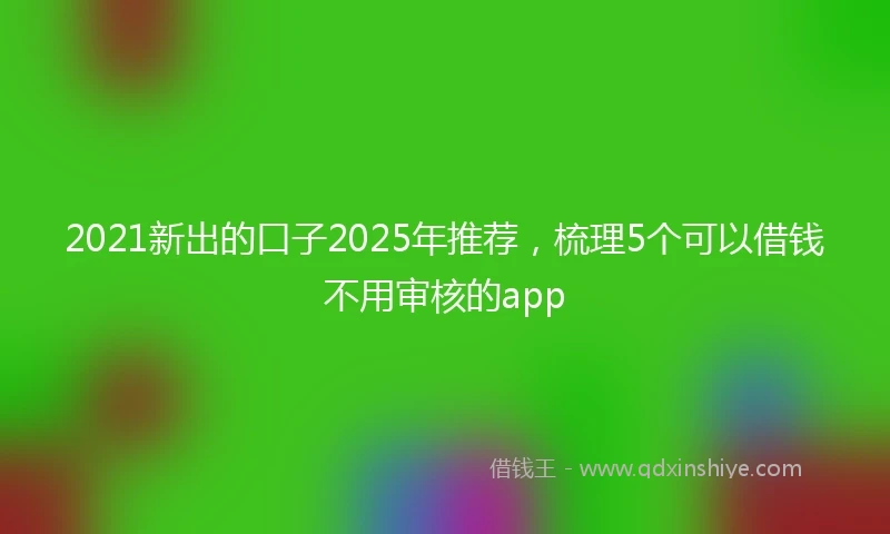 2021新出的口子2025年推荐，梳理5个可以借钱不用审核的app