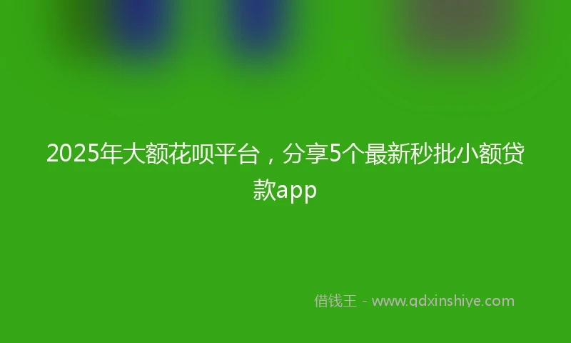 2025年大额花呗平台，分享5个最新秒批小额贷款app