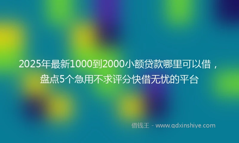 2025年最新1000到2000小额贷款哪里可以借，盘点5个急用不求评分快借无忧的平台