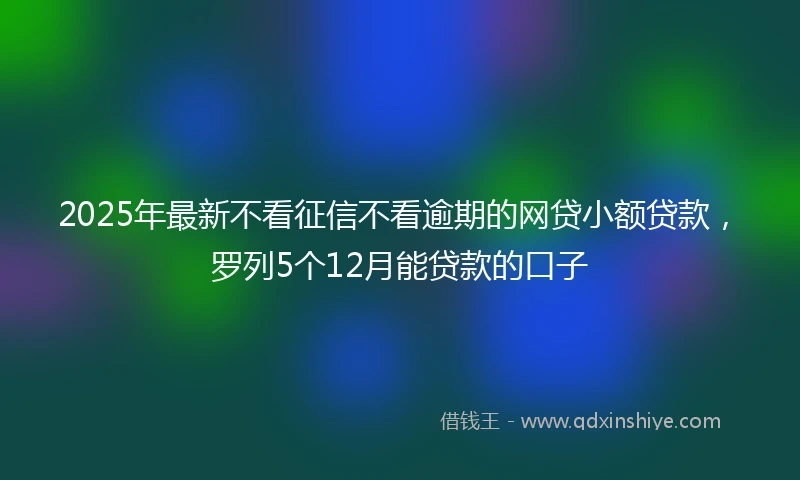 2025年最新不看征信不看逾期的网贷小额贷款，罗列5个12月能贷款的口子