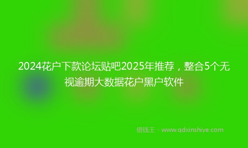 2024花户下款论坛贴吧2025年推荐，整合5个无视逾期大数据花户黑户软件