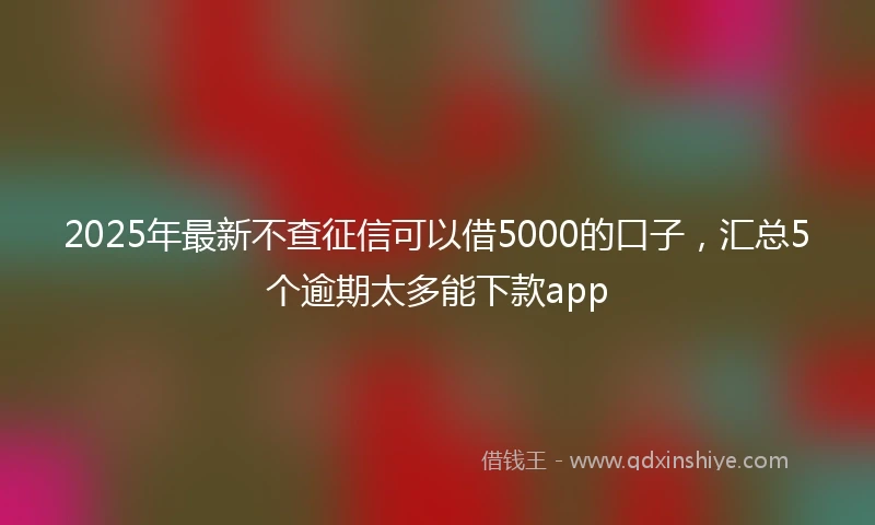 2025年最新不查征信可以借5000的口子，汇总5个逾期太多能下款app