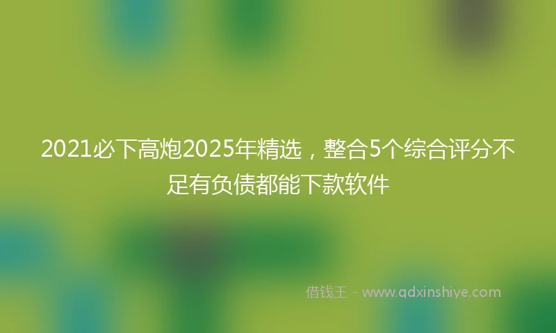 2021必下高炮2025年精选，整合5个综合评分不足有负债都能下款软件