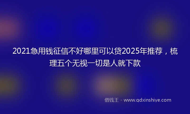2021急用钱征信不好哪里可以贷2025年推荐，梳理五个无视一切是人就下款