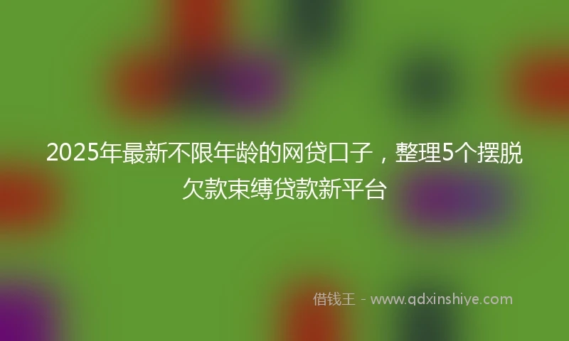 2025年最新不限年龄的网贷口子，整理5个摆脱欠款束缚贷款新平台