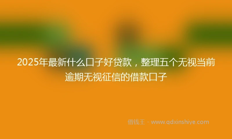 2025年最新什么口子好贷款，整理五个无视当前逾期无视征信的借款口子