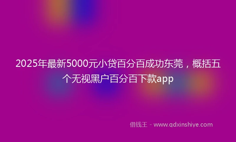 2025年最新5000元小贷百分百成功东莞，概括五个无视黑户百分百下款app