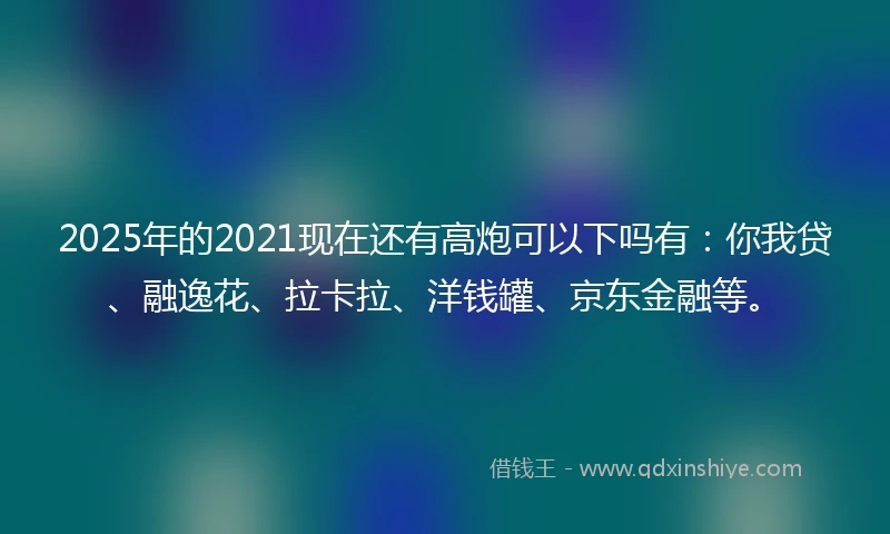 2025年的2021现在还有高炮可以下吗有：你我贷、融逸花、拉卡拉、洋钱罐、京东金融等。