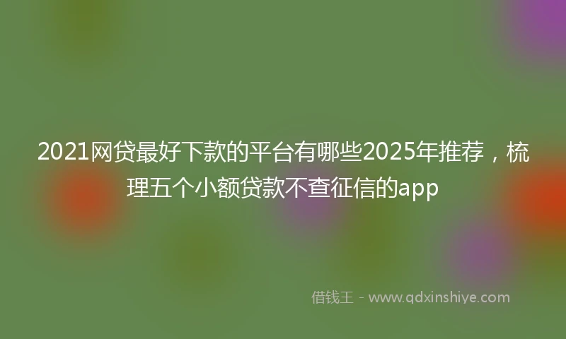 2021网贷最好下款的平台有哪些2025年推荐，梳理五个小额贷款不查征信的app