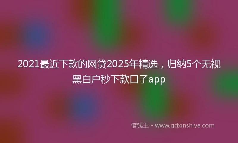 2021最近下款的网贷2025年精选，归纳5个无视黑白户秒下款口子app