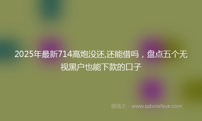 2025年最新714高炮没还,还能借吗，盘点五个无视黑户也能下款的口子