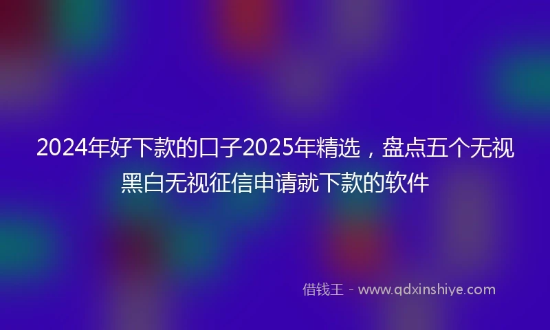 2024年好下款的口子2025年精选，盘点五个无视黑白无视征信申请就下款的软件