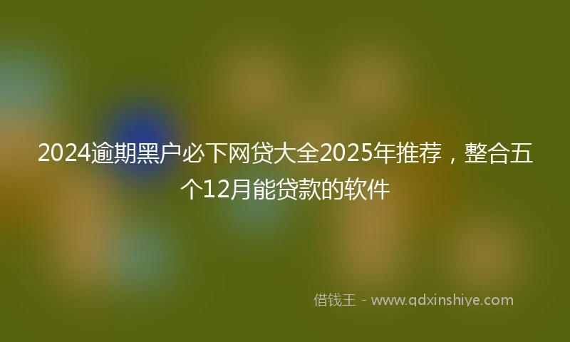 2024逾期黑户必下网贷大全2025年推荐，整合五个12月能贷款的软件
