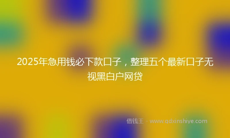 2025年急用钱必下款口子，整理五个最新口子无视黑白户网贷