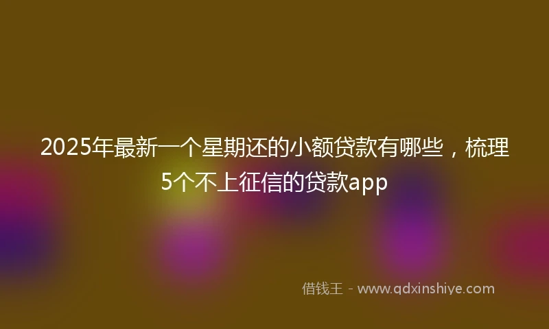 2025年最新一个星期还的小额贷款有哪些，梳理5个不上征信的贷款app