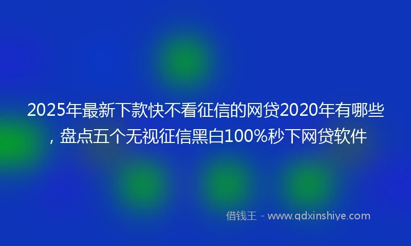 2025年最新下款快不看征信的网贷2020年有哪些，盘点五个无视征信黑白100%秒下网贷软件
