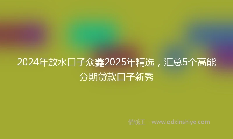 2024年放水口子众鑫2025年精选，汇总5个高能分期贷款口子新秀