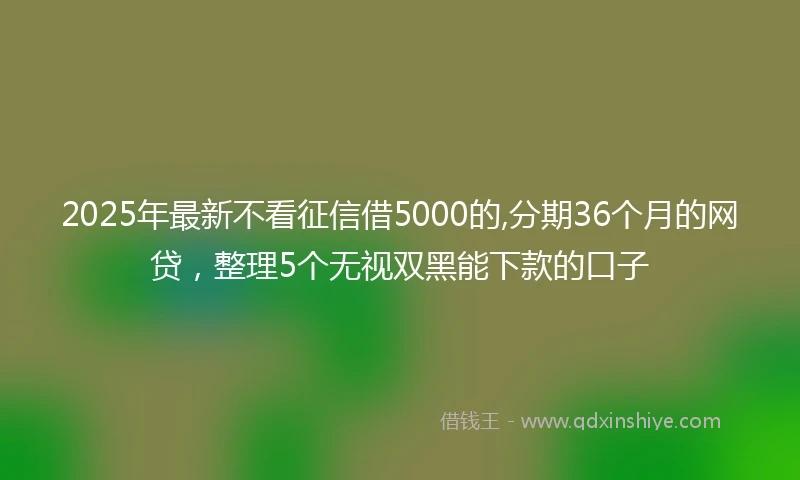 2025年最新不看征信借5000的,分期36个月的网贷，整理5个无视双黑能下款的口子