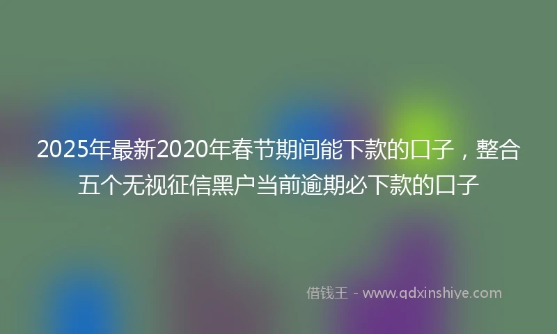 2025年最新2020年春节期间能下款的口子，整合五个无视征信黑户当前逾期必下款的口子