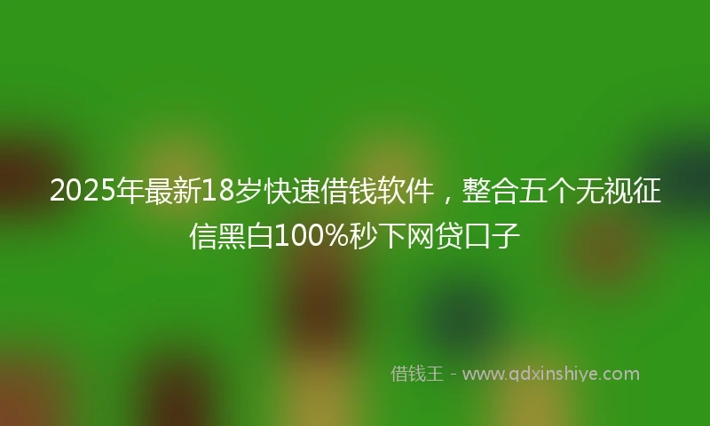 2025年最新18岁快速借钱软件，整合五个无视征信黑白100%秒下网贷口子