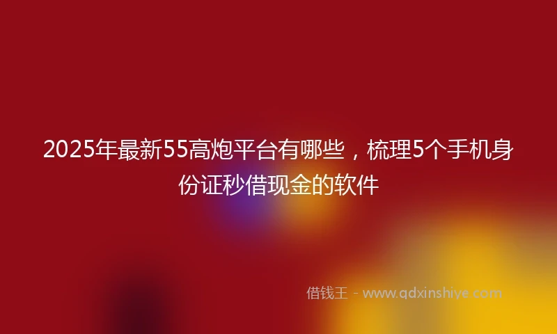 2025年最新55高炮平台有哪些，梳理5个手机身份证秒借现金的软件