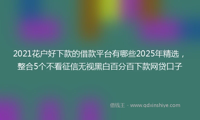 2021花户好下款的借款平台有哪些2025年精选，整合5个不看征信无视黑白百分百下款网贷口子