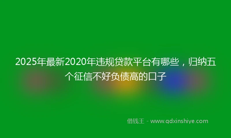 2025年最新2020年违规贷款平台有哪些，归纳五个征信不好负债高的口子