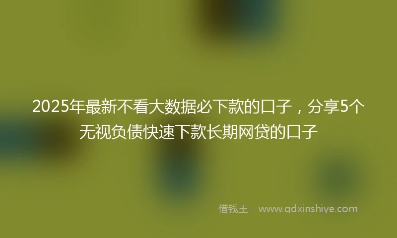 2025年最新不看大数据必下款的口子，分享5个无视负债快速下款长期网贷的口子