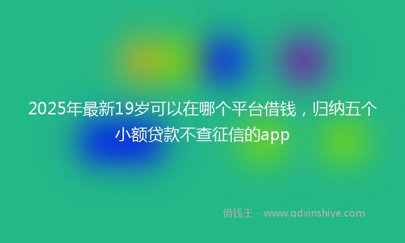 2025年最新19岁可以在哪个平台借钱，归纳五个小额贷款不查征信的app