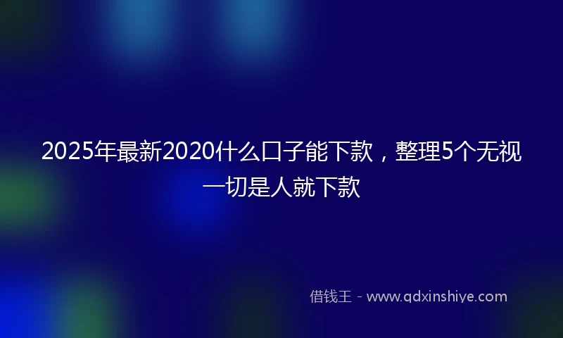 2025年最新2020什么口子能下款，整理5个无视一切是人就下款