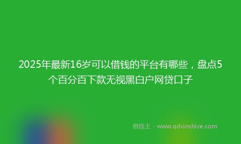2025年最新16岁可以借钱的平台有哪些，盘点5个百分百下款无视黑白户网贷口子