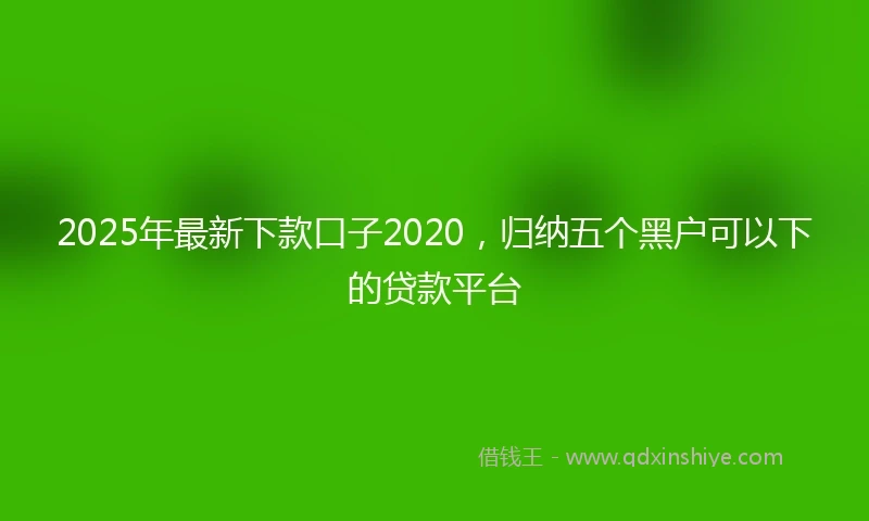 2025年最新下款口子2020，归纳五个黑户可以下的贷款平台