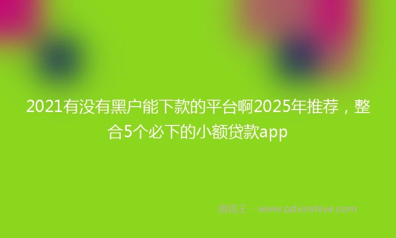 2021有没有黑户能下款的平台啊2025年推荐，整合5个必下的小额贷款app
