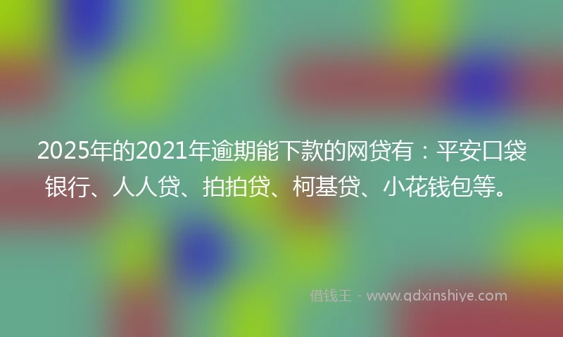2025年的2021年逾期能下款的网贷有：平安口袋银行、人人贷、拍拍贷、柯基贷、小花钱包等。