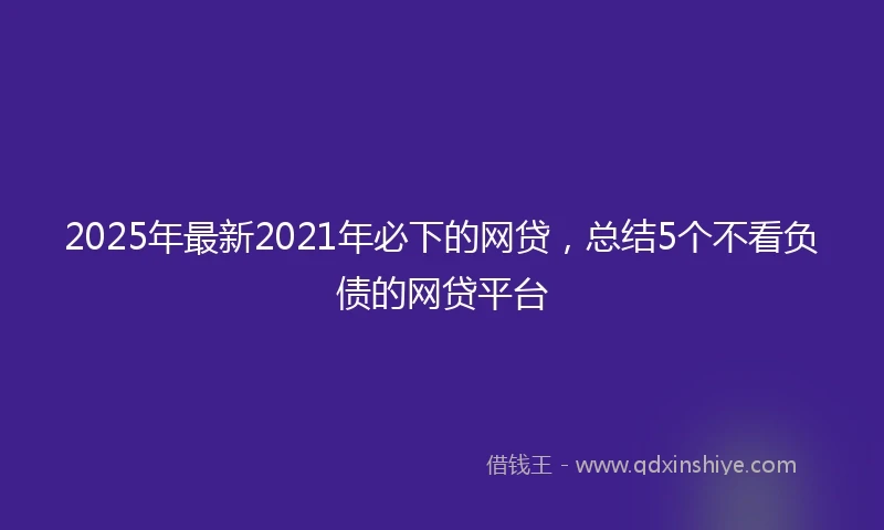 2025年最新2021年必下的网贷，总结5个不看负债的网贷平台