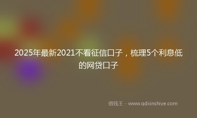 2025年最新2021不看征信口子，梳理5个利息低的网贷口子