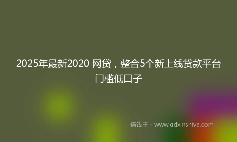 2025年最新2020 网贷，整合5个新上线贷款平台门槛低口子