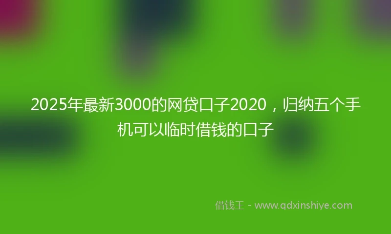 2025年最新3000的网贷口子2020，归纳五个手机可以临时借钱的口子