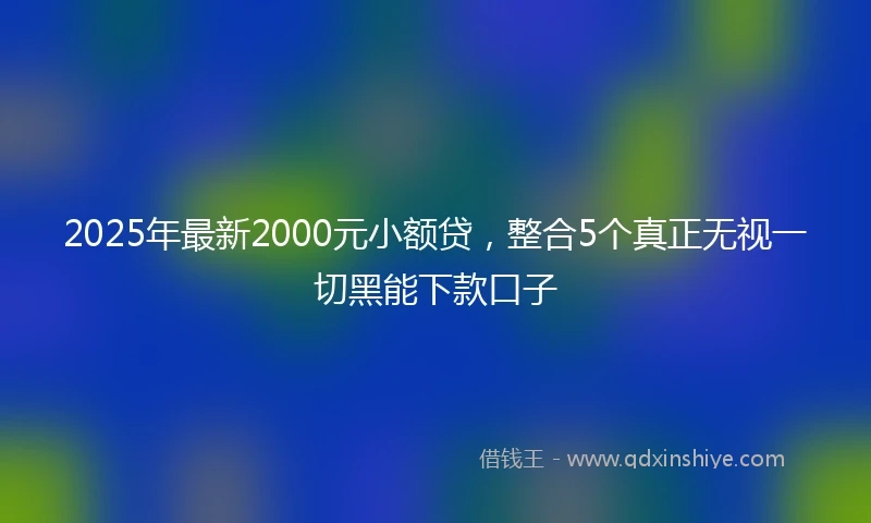 2025年最新2000元小额贷，整合5个真正无视一切黑能下款口子