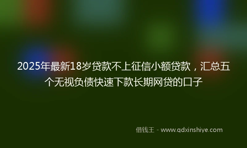 2025年最新18岁贷款不上征信小额贷款，汇总五个无视负债快速下款长期网贷的口子