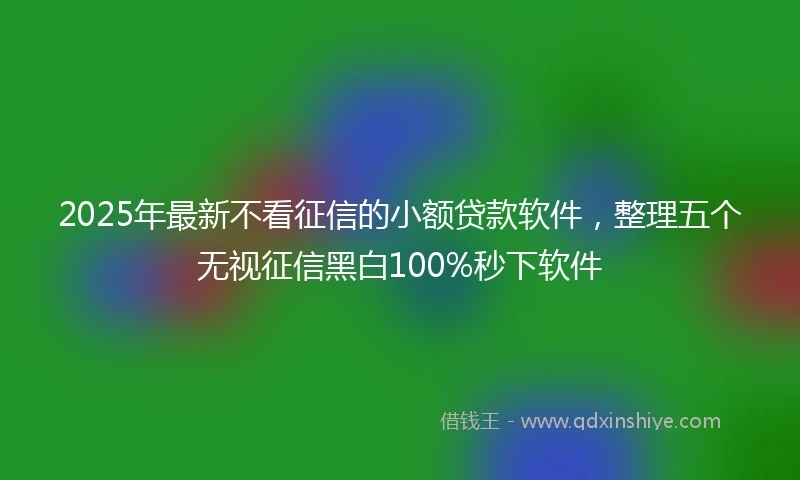 2025年最新不看征信的小额贷款软件，整理五个无视征信黑白100%秒下软件