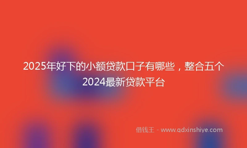 2025年好下的小额贷款口子有哪些，整合五个2024最新贷款平台