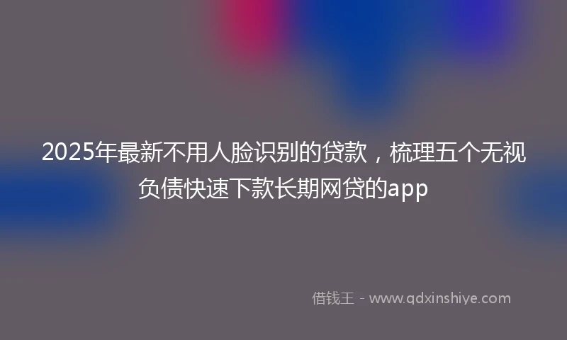 2025年最新不用人脸识别的贷款，梳理五个无视负债快速下款长期网贷的app