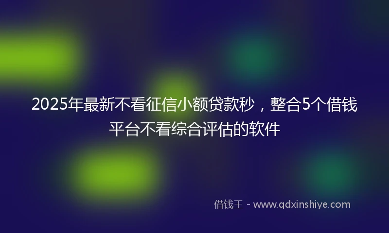 2025年最新不看征信小额贷款秒，整合5个借钱平台不看综合评估的软件