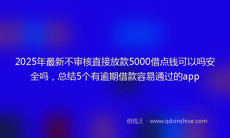 2025年最新不审核直接放款5000借点钱可以吗安全吗，总结5个有逾期借款容易通过的app