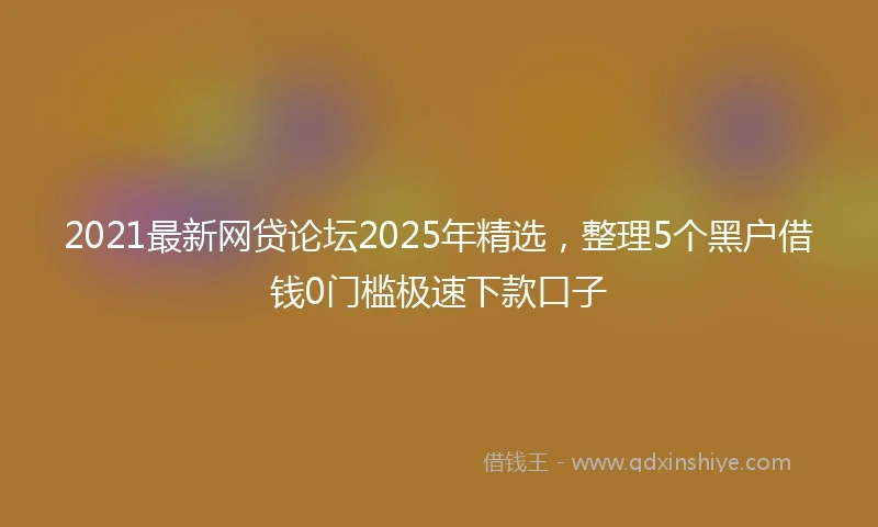 2021最新网贷论坛2025年精选，整理5个黑户借钱0门槛极速下款口子