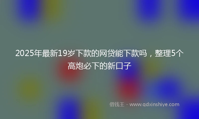 2025年最新19岁下款的网贷能下款吗，整理5个高炮必下的新口子