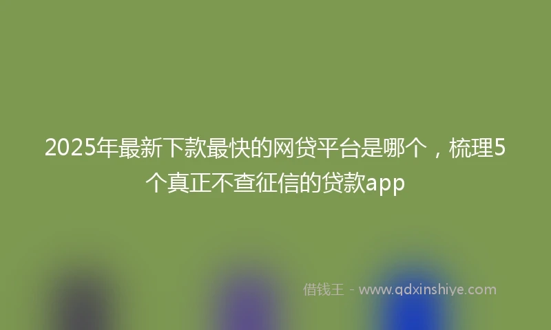 2025年最新下款最快的网贷平台是哪个，梳理5个真正不查征信的贷款app
