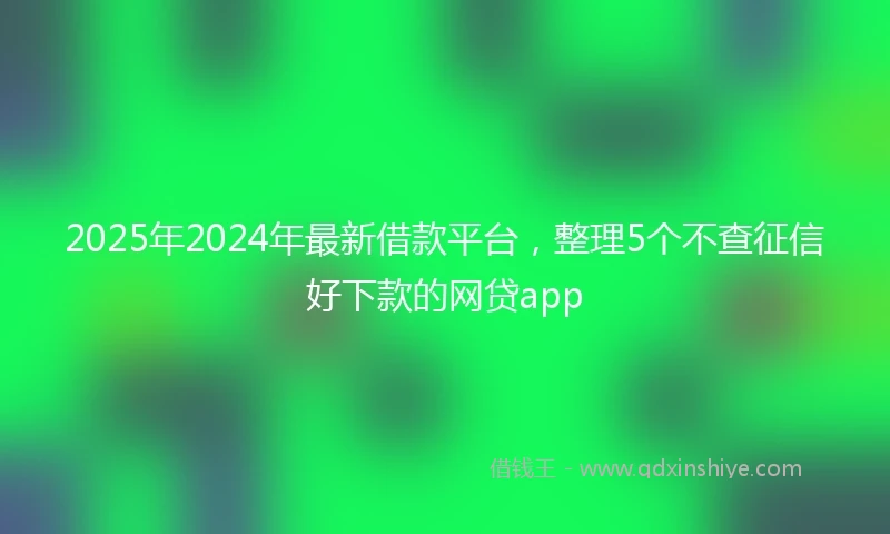 2025年2024年最新借款平台，整理5个不查征信好下款的网贷app